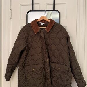 Old Navy Quilted Jacket with Brown Corduroy Collar